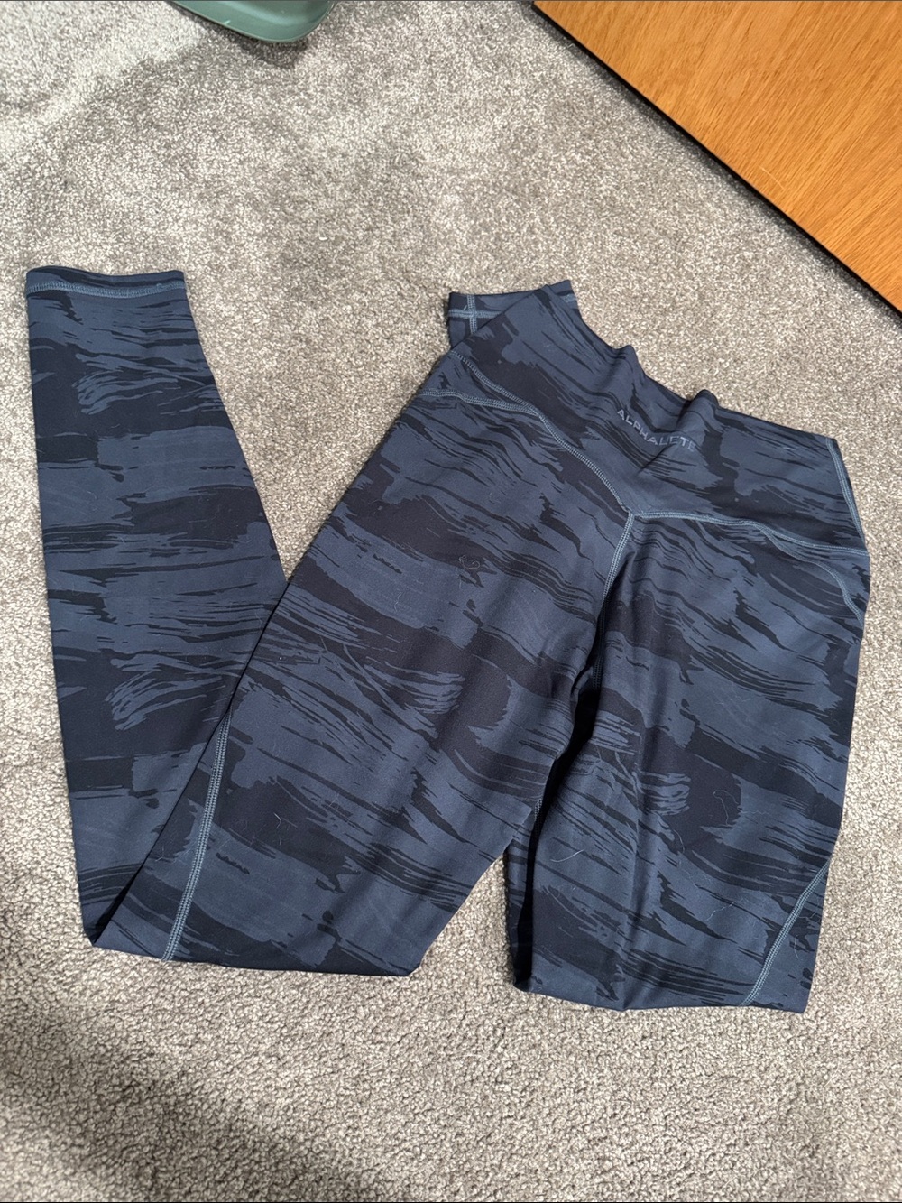Alphalete Black & Navy Camouflage High-Waist Leggings